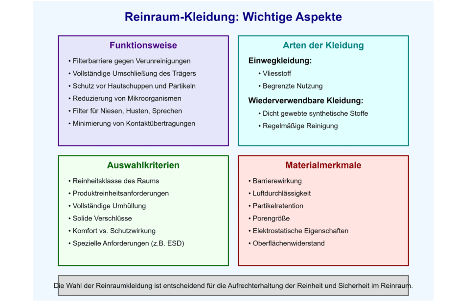 Reinraum-Kleidung Wichtige Aspekte