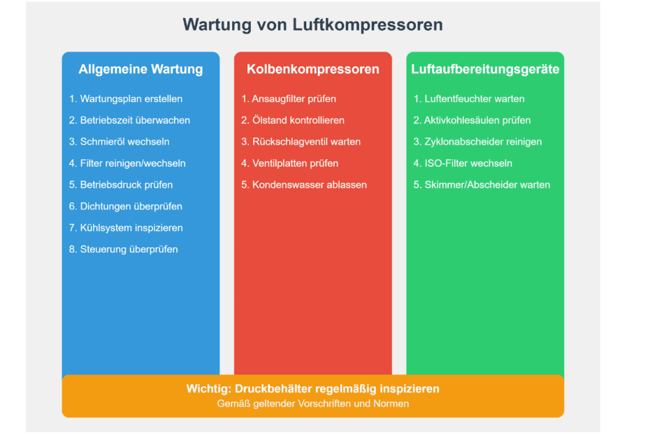 Wartung von Luftkompressoren