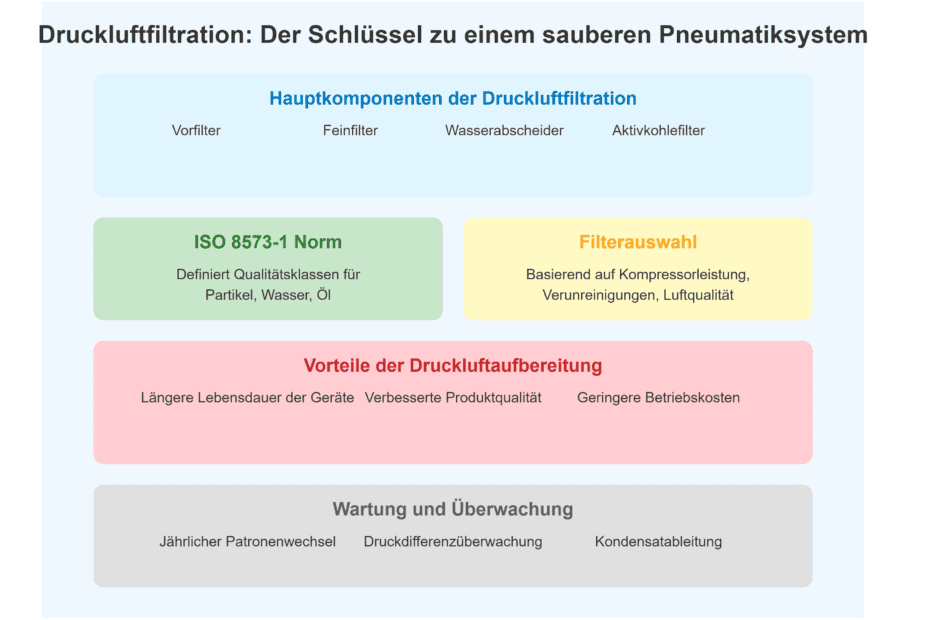 Die Druckluftfiltration entspricht der ISO 8573-1